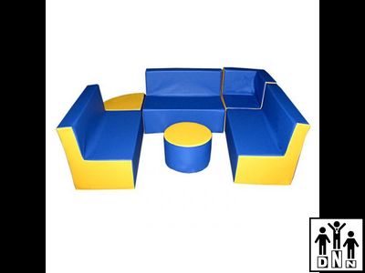 Детская игровая мебель Зиг-заг синий / желтый DNN