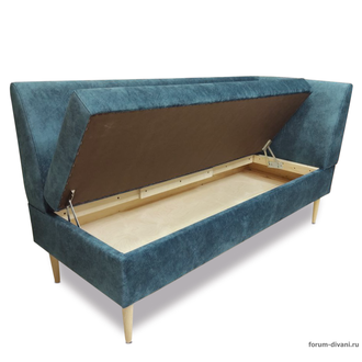 Кухонный ДИВАН "ФОРУМ-8Б" с боковой спинкой, Синий Правый