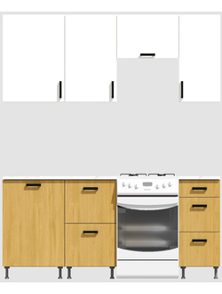 Кухня эконом 1,5 метра (600х500х400) Цвет: Белый/Дуб Сонома