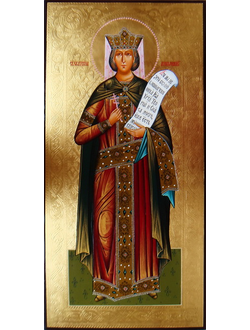 Екатерина Александрийская, Святая великомученица, дева. Рукописная мерная икона.