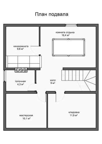 Двухэтажный дом с четырьмя спальнями 140м² (S6)