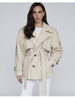 Пальто-бушлат укороченное (кремовый)