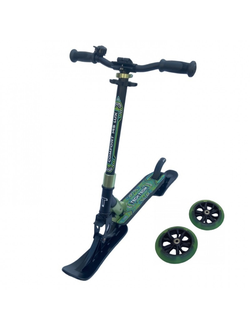 Самокат-снегокат 2в1 tech team COMFORT 145-lux black/green 2022