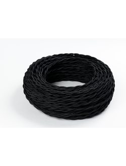 Провод витой в ретро стиле ПРВ 3х4 чёрный шёлк