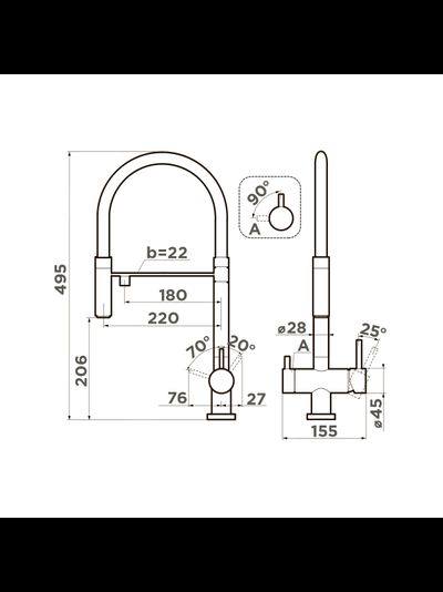 Смеситель OMOIKIRI KANTO LG