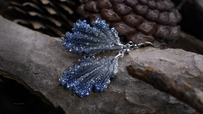 Серьги с крылышками "Фея Хрустальной Метели", праздничная коллекция