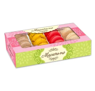 "Пирожное «Macarons» 25г*25шт, коробка 50/50 миндаль/пшеничная"