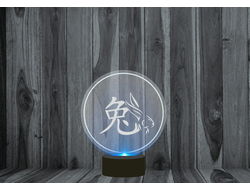 Светильник 3D, ночник год Кролика №9