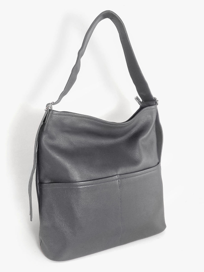(АРТИКУЛ: 10114/1) СУМКА-МЕШОК ЖЕНСКАЯ, БОЛЬШАЯ, НАТУРАЛЬНАЯ КОЖА, СЕРАЯ, РЕМЕНЬ ЧЕРЕЗ ПЛЕЧО