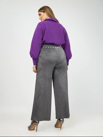 Cтильные женские  брюки большого размера серебро