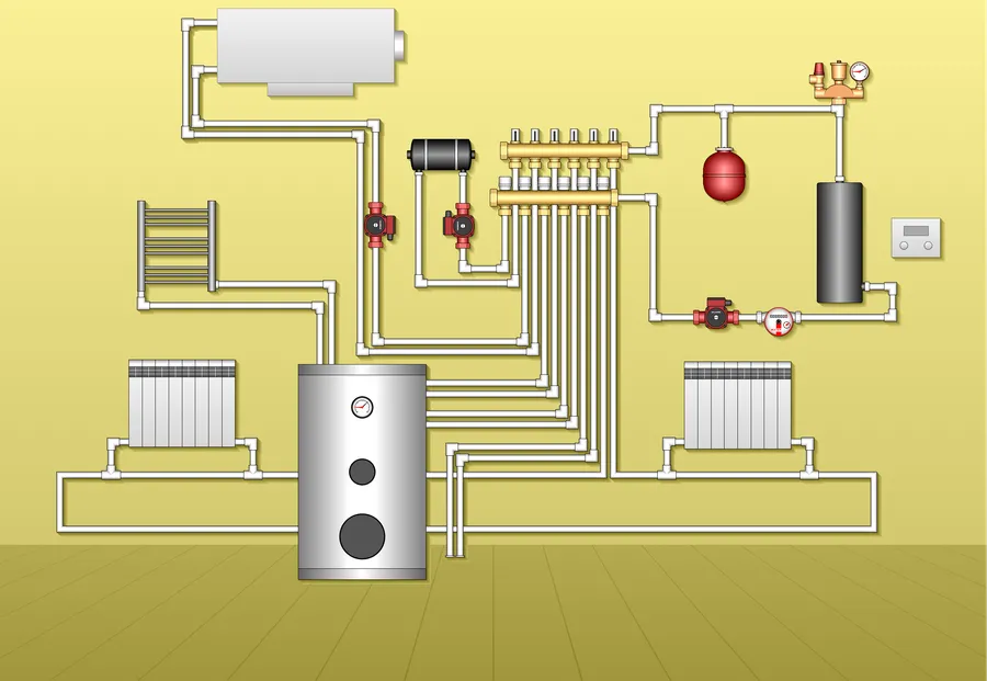Схема отпления. Схема подключения индукционного котла