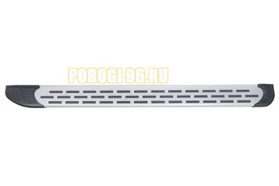 Пороги алюминиевые "Premium Silver" 2100 серебристые Slitkoff для Mercedes-Benz Vito 2003-2014