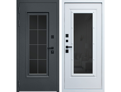 Термо дверь Titanium 3К  с окном и английской решеткой