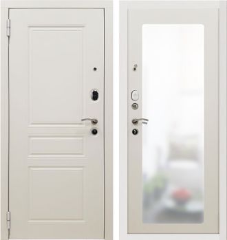 Дверь ПРОФ -10 Троя белая большое зеркало