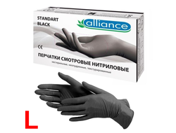 Нитриловые Перчатки "Alliance" (L) Black (50 пар)