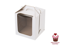 Коробка под пряничный домик и кулич, 18х18х20 см (белая)