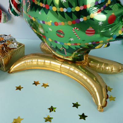 Шар 3D (32''/81 см) Фигура на подставке, Новогодняя елочка, Ярко-зеленый, 1 шт