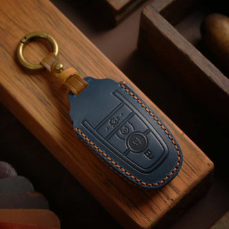 Синий чехол на ключ Ford Explorer 5, Expedition, Mondeo 5 (4 кнопки)