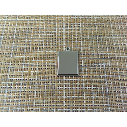 Подвеска кулон прямоугольный 18x26x2,2 мм серебристый