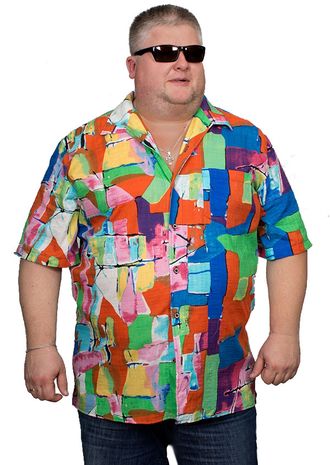 Мужская летняя рубашка сорочка из хлопка Арт. СГ-2 цвет 2 Размеры 68-70