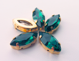 Наветт 4х8 мм цвет Emeraldl #123, оправа Золото