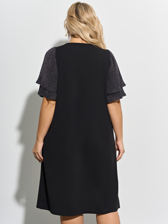 Платье 0218-2 черный янтарь. Размеры: с 54 по 66.