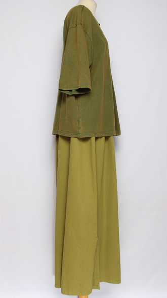 Джемпер ХЛОПОК "Цветной разрез винтаж" хаки, шоколад до р.54