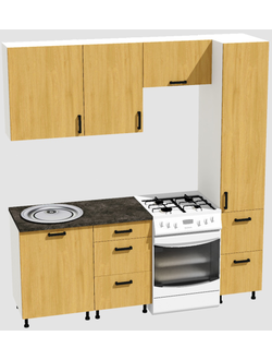 Кухня Эконом 1,5 метра с колонкой (1100х400) Цвет: Дуб Сонома/Дуб Сонома