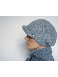 Голубая вязаная кепка Vizio Италия 8035 W фото