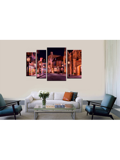 Модульная картина &quot;По ночной улочке&quot;
