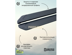 Пороги алюминиевые "Classik Black" 1800 мм для Haval M6 2024-