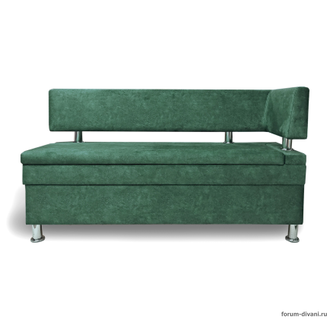 Кухонный ДИВАН "ФОРУМ-4" с боковой спинкой, Зеленый Правый