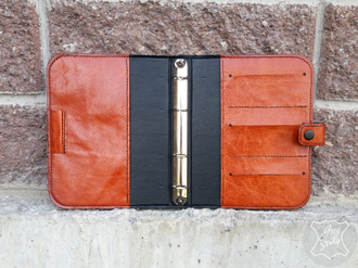 Блокнот-органайзер из коричневой кожи