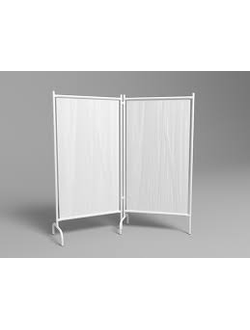 Ширма медицинская двухсекционная  МСК-2302-01 без колес