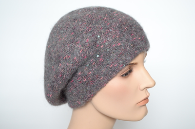 Серый с розовым женский берет италия фото