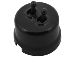 Ретро выключатель пластиковый тумблерный черный (Бирони)