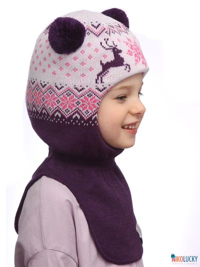 Шапка-шлем "Сказка" 22101-01, цвет фиолетовый р. 52-54