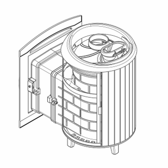 "Атмосфера" Банная печь с комбинированной облицовкой
