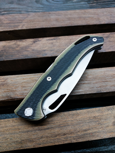 Складной нож Кайман EVO сталь ELMAX, рукоять G10, цвет тайга