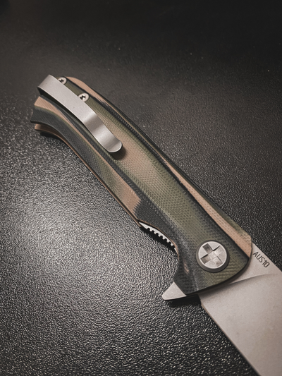 Складной нож ЧИЖ-DOUBLE рукоять G10, цвет тайга