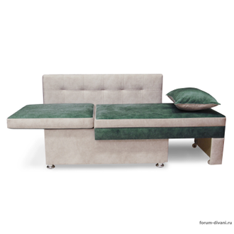 Кушетка Лилия, Зеленая/Слоновая кость Левая
