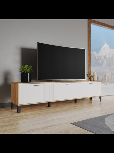 ТВМ-9 Тумба под ТВ Дуб Крафт Золотой/Карбон Фарфор