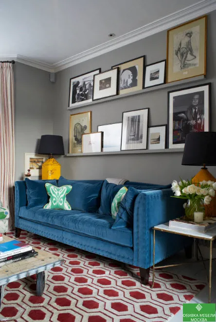 Обивка дивана бархат