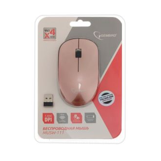 4680039796165  Мышь  беспроводная Gembird MUSW-111-RG   1000dpi, USB, розовое золото