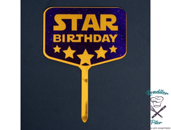 Топпер акрил "Star birthday"