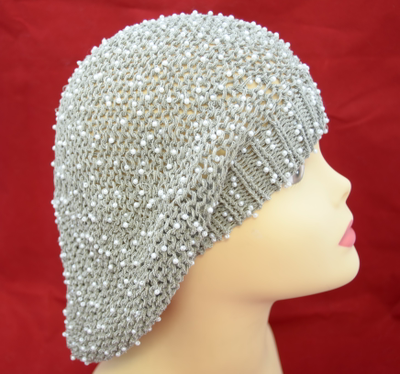 Берет Италия вязаный из бисера фото