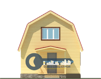 Д-13 ДАЧНЫЙ ДОМ ИЗ БРУСА:ГАБАРИТНЫЕ РАЗМЕРЫ: (7Х6М), ОБЩАЯ ПЛОЩАДЬ: 66М²