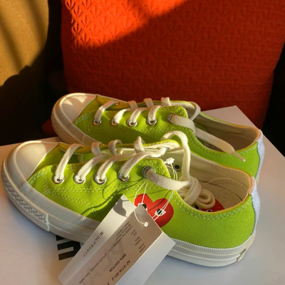 Купить не дорого летние Кеды Converse Comme des Garcons салатовые низкие 168302c