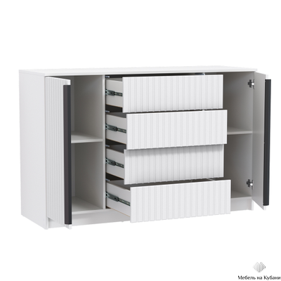 Брандо 67.11 Комод (белый / ДВПО: белый / фасады: МДФ с ПВХ белый матовый)