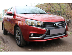 Защита радиатора Lada Vesta 2015- / Vesta SW 2017- / Vesta Cross 2018- / Vesta SW Cross 2018- 4 части chrome верх